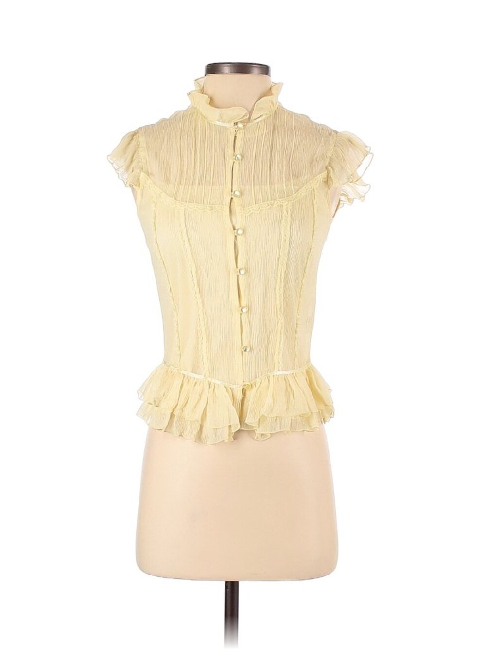 Antonio Melani Silk Blend Ruffle Blouse - XS